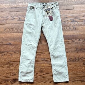 Iron Co. Men's 29W 30L Classic Light Green Flat Front Chinos Office Casual